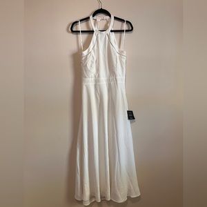 Lulus Summer Dream White Tie-Back Halter Midi Dress Large